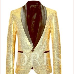 Sequin Patchwork Slim One Button Men’s Blazer